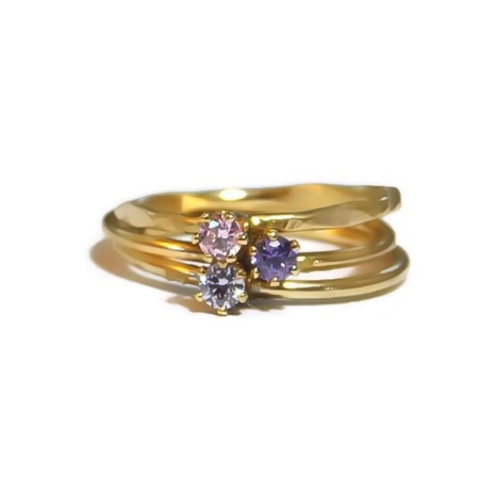 Set of 3 Hand-Crafted Stacking Rings- 14KYGF Mint!